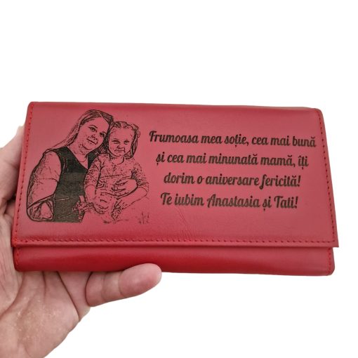 portofel dama rosu Frumoasa mea sotie