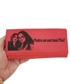cadou personalizat pentru ea portofel dama rosu Fina