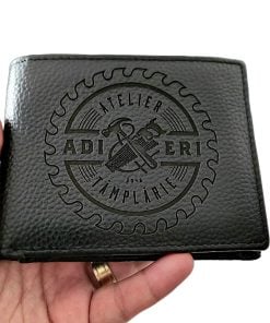 portofel cadou personalizat negru fara capsa Logo Atelier