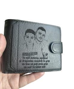 portofel negru cu capsa Tu Esti Puterea.