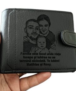 Portofel Negru cu Capsa Familia