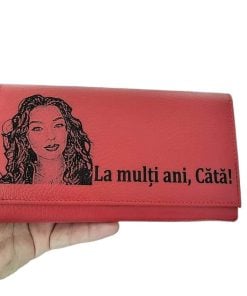 portofel dama rosu La multi ani