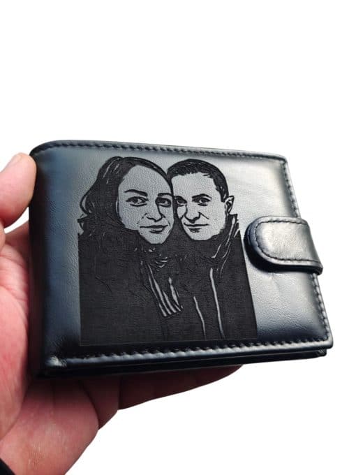 portofel cu poza personalizat negru cu capsa