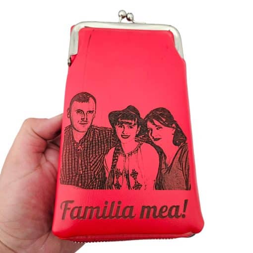 Gentuta tip portofel rosu Familia mea