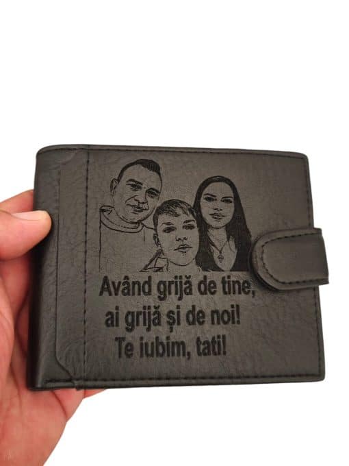 portofel personalizat piele naturala negru Avand
