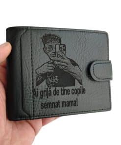 portofel negru cu capsa Copile