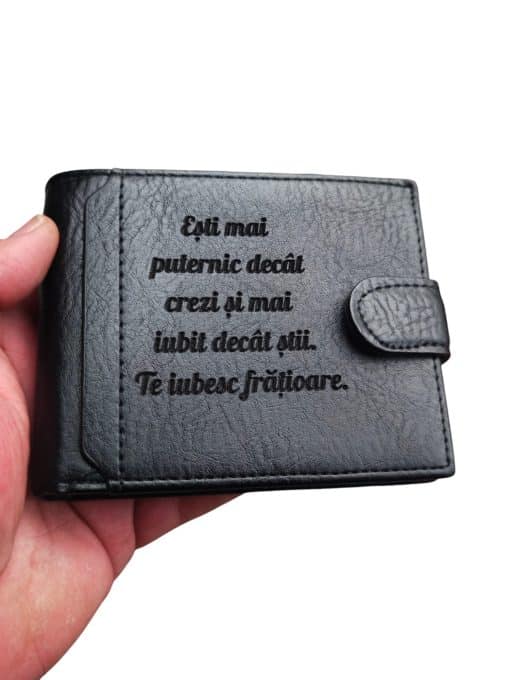portofel personalizat cu text Te iubesc fratioare
