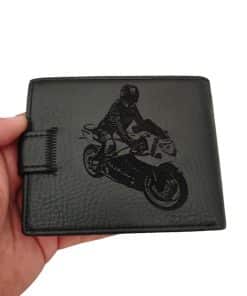 portofel negru cu capsa Moto2