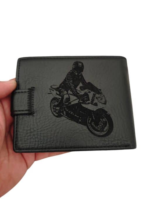 portofel negru cu capsa Moto2