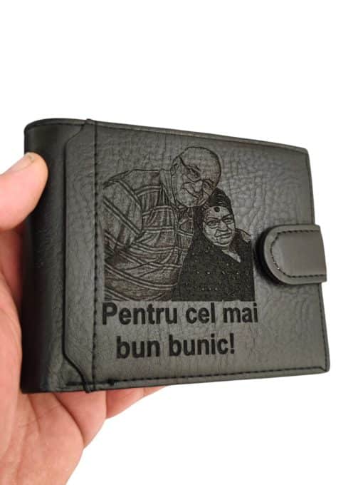 portofel negru cu capsa Cel mai bun bunic