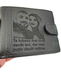 portofel nergru cu capsa Te iubesc mai mult decat ieri