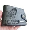 Portofel Personalizat Ai grija de portofel - Portofel Personalizat 'Ai grija de portofel', barbati, piele , cu capsa, negru - Portofelul Meu