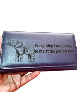 Portofel Personalizat 'Everything i need', dama, piele naturala, albastru
