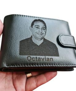 Portofel Personalizat cu poza 21, barbati, piele naturala , negru
