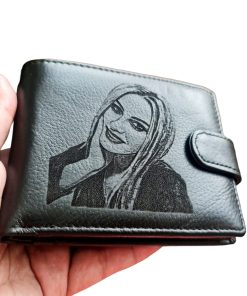 Portofel Personalizat cu poza 26, barbati, piele naturala , negru