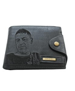 Portofel Personalizat cu poza e34, barbati, piele, cu capsa, negru