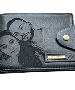 Portofel Personalizat cu poza e39, barbati, piele, cu capsa, negru