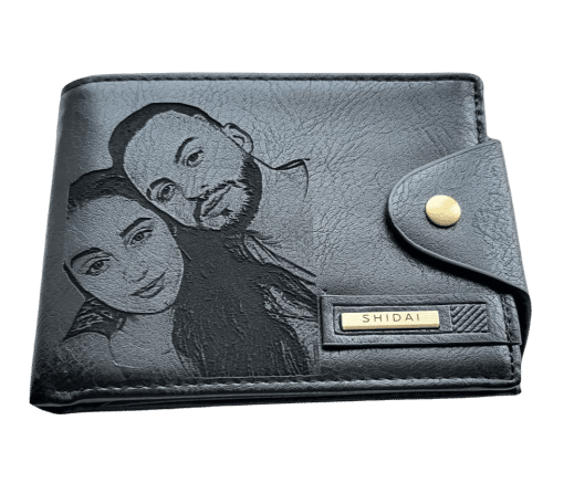 Portofel Personalizat cu poza e39, barbati, piele, cu capsa, negru