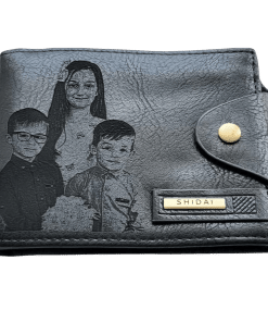 Portofel Personalizat cu poza e40, barbati, piele, cu capsa, negru