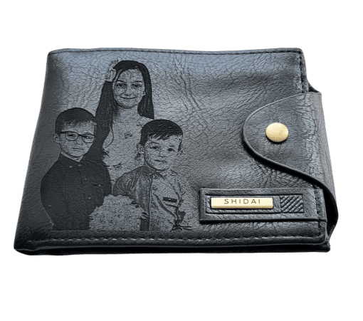 Portofel Personalizat cu poza e40, barbati, piele, cu capsa, negru