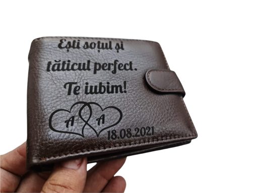 Portofel Personalizat cu poza 6, barbati, piele naturala , negru - imagine 2
