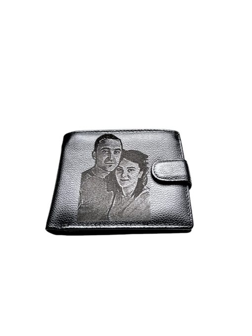 Portofel Personalizat cu poza 3, barbati, piele naturala , negru