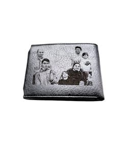 Portofel Personalizat cu poza e7, barbati, piele , cu capsa, negru