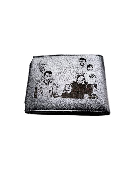 Portofel Personalizat cu poza e7, barbati, piele , cu capsa, negru