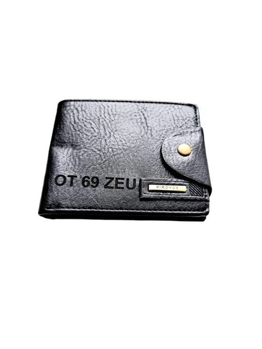 Portofel Personalizat numar auto 2, barbati, piele , cu capsa, negru
