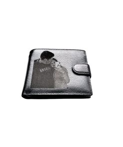 Portofel Personalizat cu poza 4, barbati, piele naturala , negru