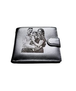 Portofel Personalizat cu poza 5, barbati, piele naturala , negru