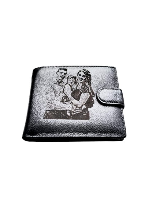 Portofel Personalizat cu poza 5, barbati, piele naturala , negru