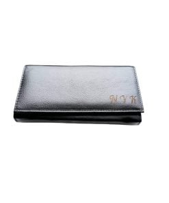 Portofel Personalizat initiale pnnd, dama, piele naturala, negru