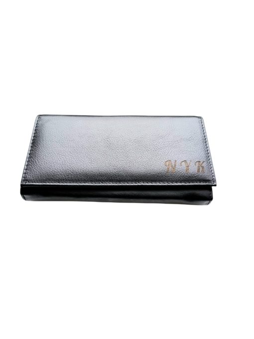 Portofel Personalizat initiale pnnd, dama, piele naturala, negru