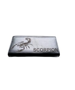 Portofel Personalizat 'Scorpion pnnd', dama, piele naturala, negru