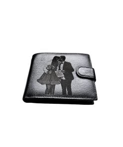 Portofel Personalizat cu poza 7, barbati, piele naturala , negru