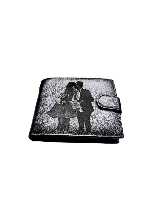 Portofel Personalizat cu poza 7, barbati, piele naturala , negru