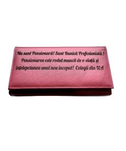 Portofel Personalizat 'Sunt bunica' , dama, piele naturala, rosu