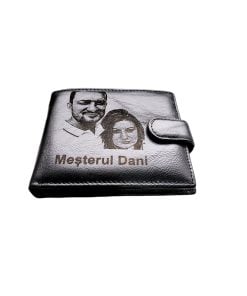 Portofel Personalizat 'Mesterul Dani', barbati, piele naturala , negru