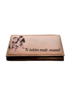 Portofel Personalizat 'Te iubim pncd' , dama, piele naturala, maro