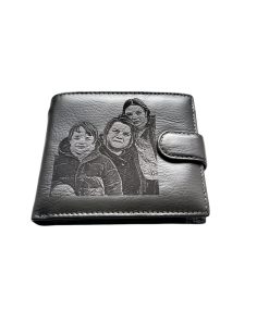 Portofel Personalizat cu poza 10, barbati, piele naturala , gri