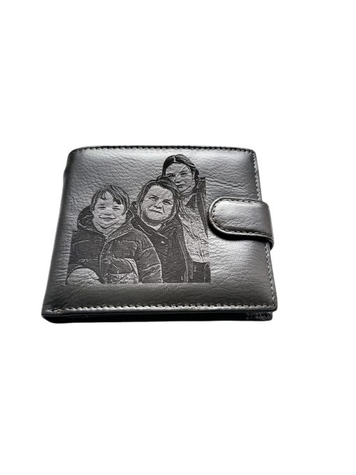 Portofel Personalizat cu poza 10, barbati, piele naturala , gri