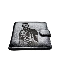 Portofel Personalizat cu poza 12, barbati, piele naturala , negru