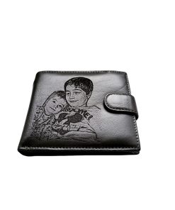 Portofel Personalizat cu poza 13, barbati, piele naturala , negru