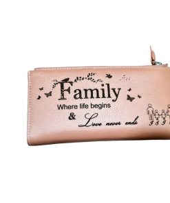 Portofel Personalizat 'Where life', dama, piele naturala, crem