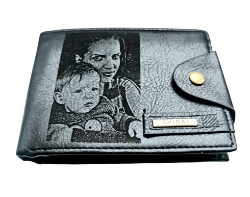 Portofel Personalizat cu poza e10, barbati, piele, cu capsa, negru