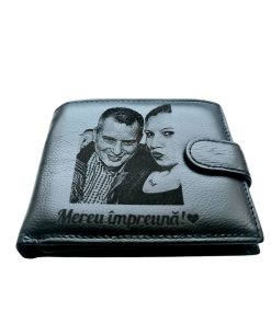 Portofel Personalizat cu poza 19, barbati, piele naturala , negru