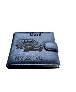 Portofel Personalizat numar auto tvd, barbati, piele naturala , albastru