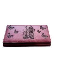 Portofel Personalizat cu poza pnrd 3, dama, piele naturala, rosu