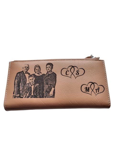 Portofel Personalizat initiale pncd, dama, piele naturala, crem